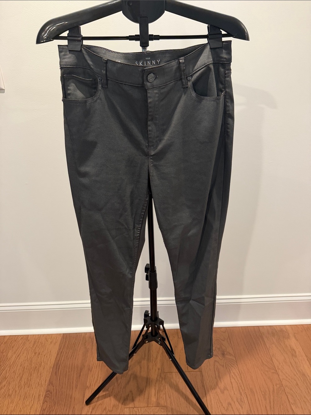 WHBM coated Gray Skinny Jeans